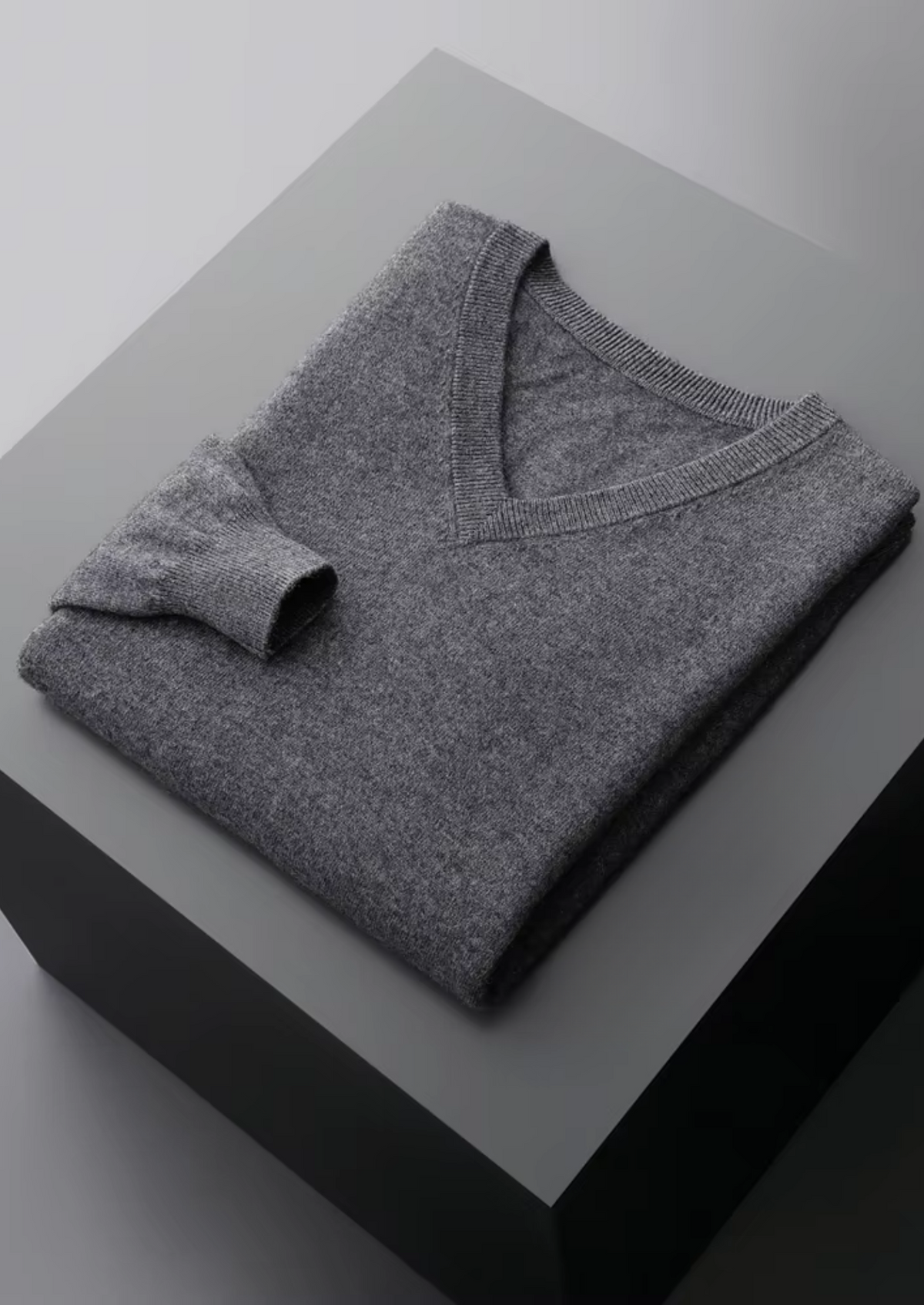 Pure Extra-Fine Merino Wool Classic V-Neck Sweater, view 10