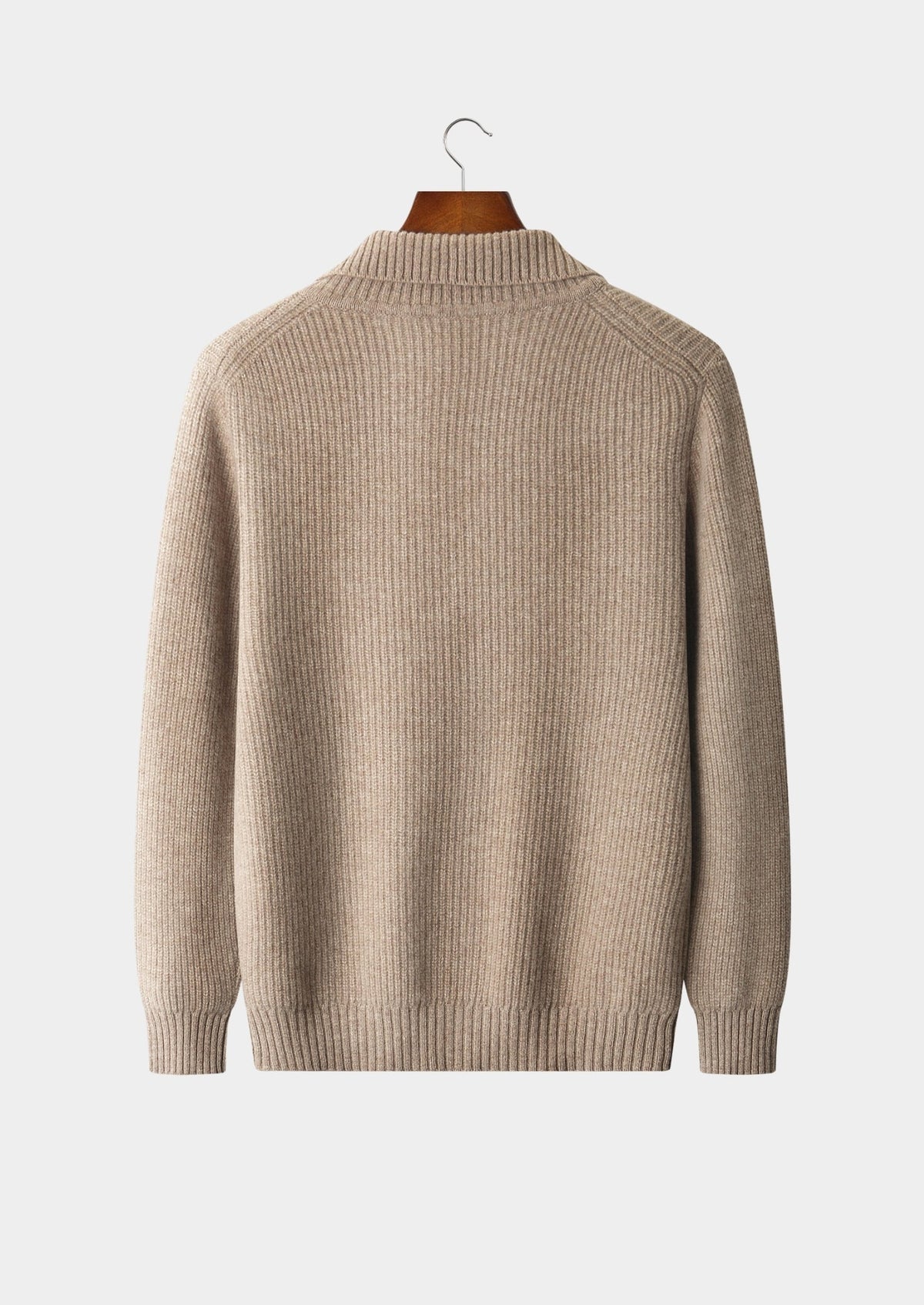 Pure Extra-Fine Merino Wool Ribbed Funnel Neck, view 4