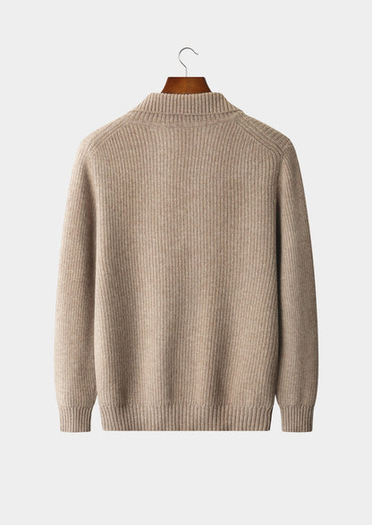 Pure Extra-Fine Merino Wool Ribbed Funnel Neck, view 4
