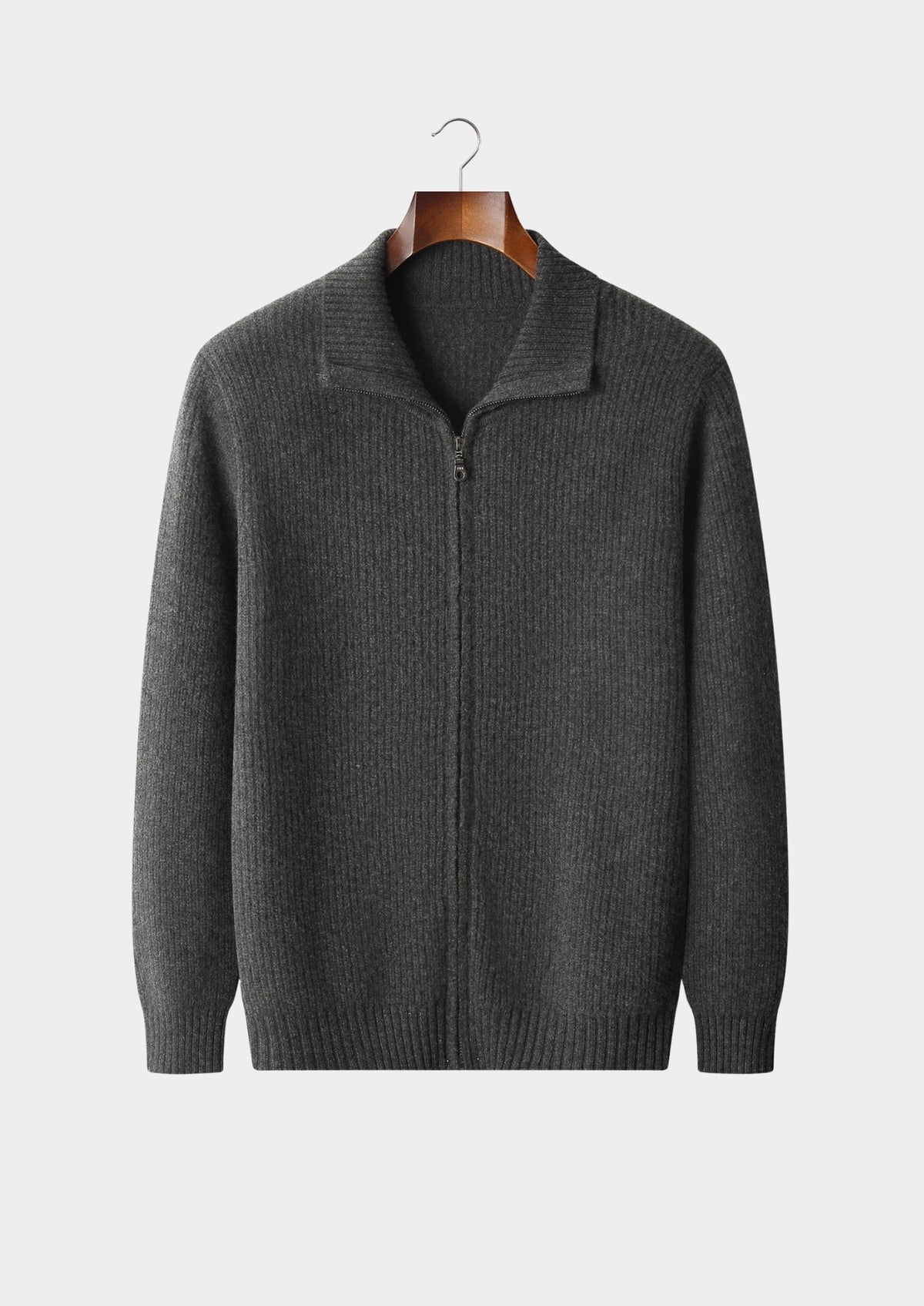 Pure Extra-Fine Merino Wool Ribbed Funnel Neck, view 15