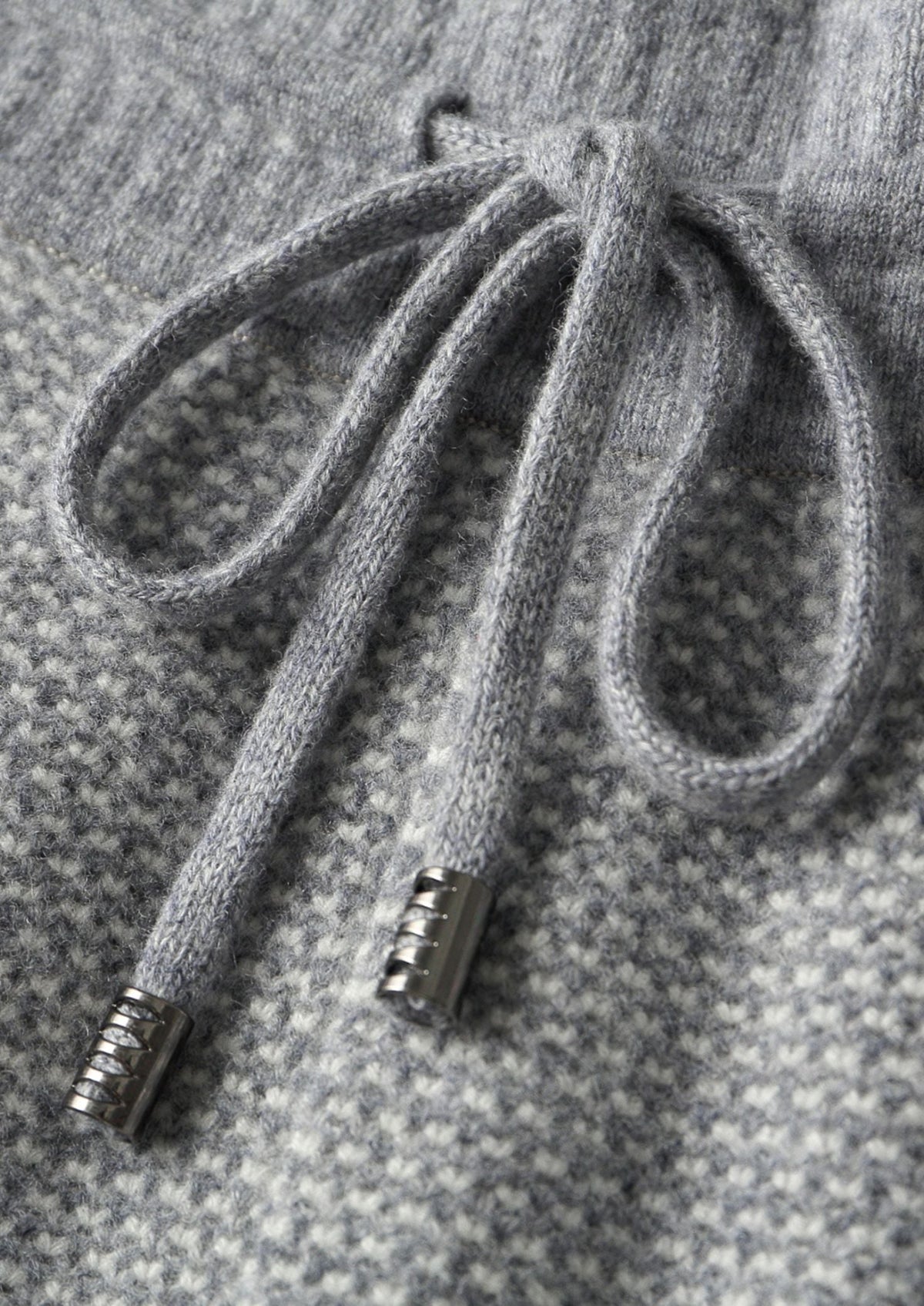 Pure Extra-Fine Merino Wool Light Gray Jaquard Set, view 5