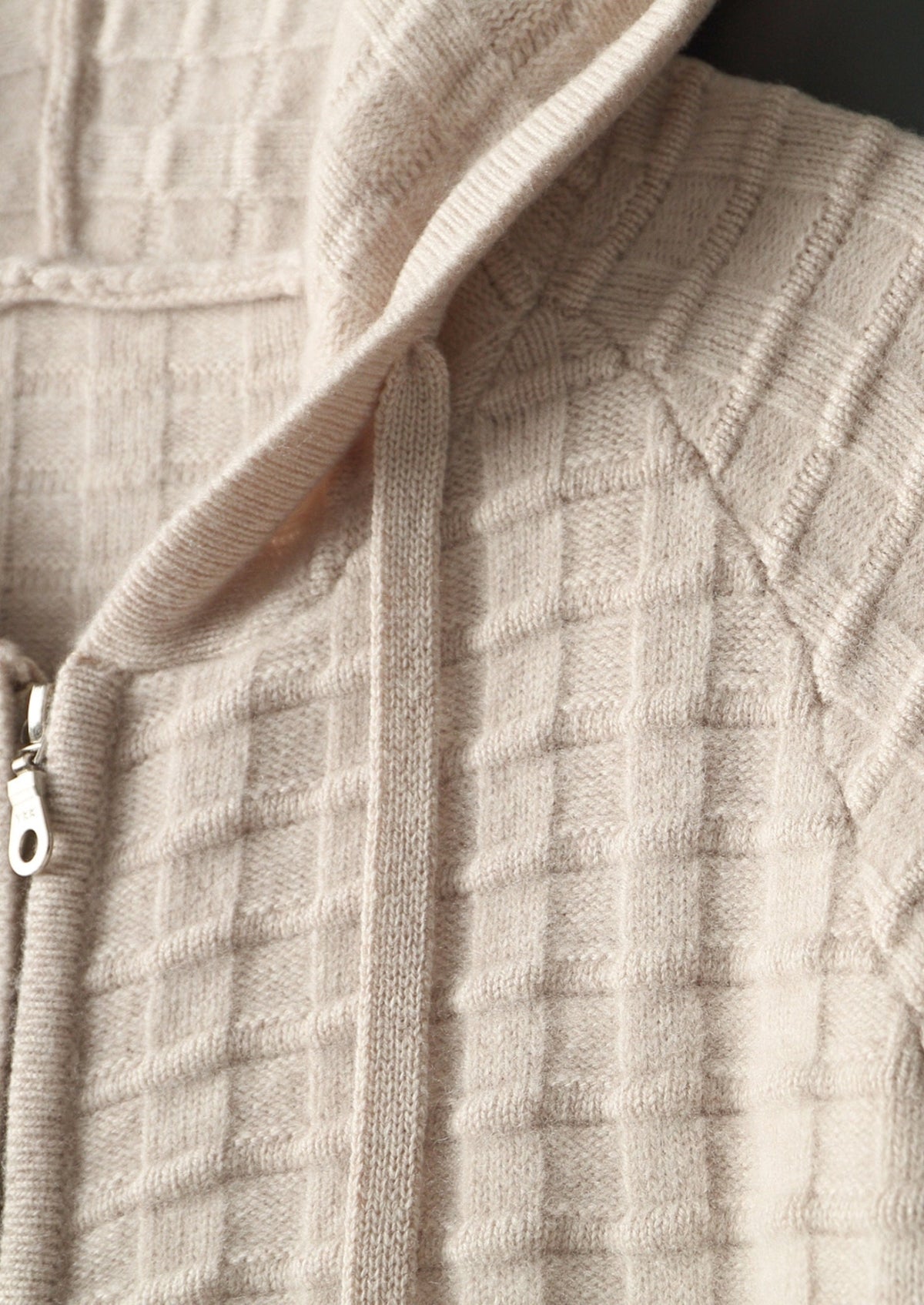 Pure Extra-Fine Merino Wool Textured Hoodie, view 5