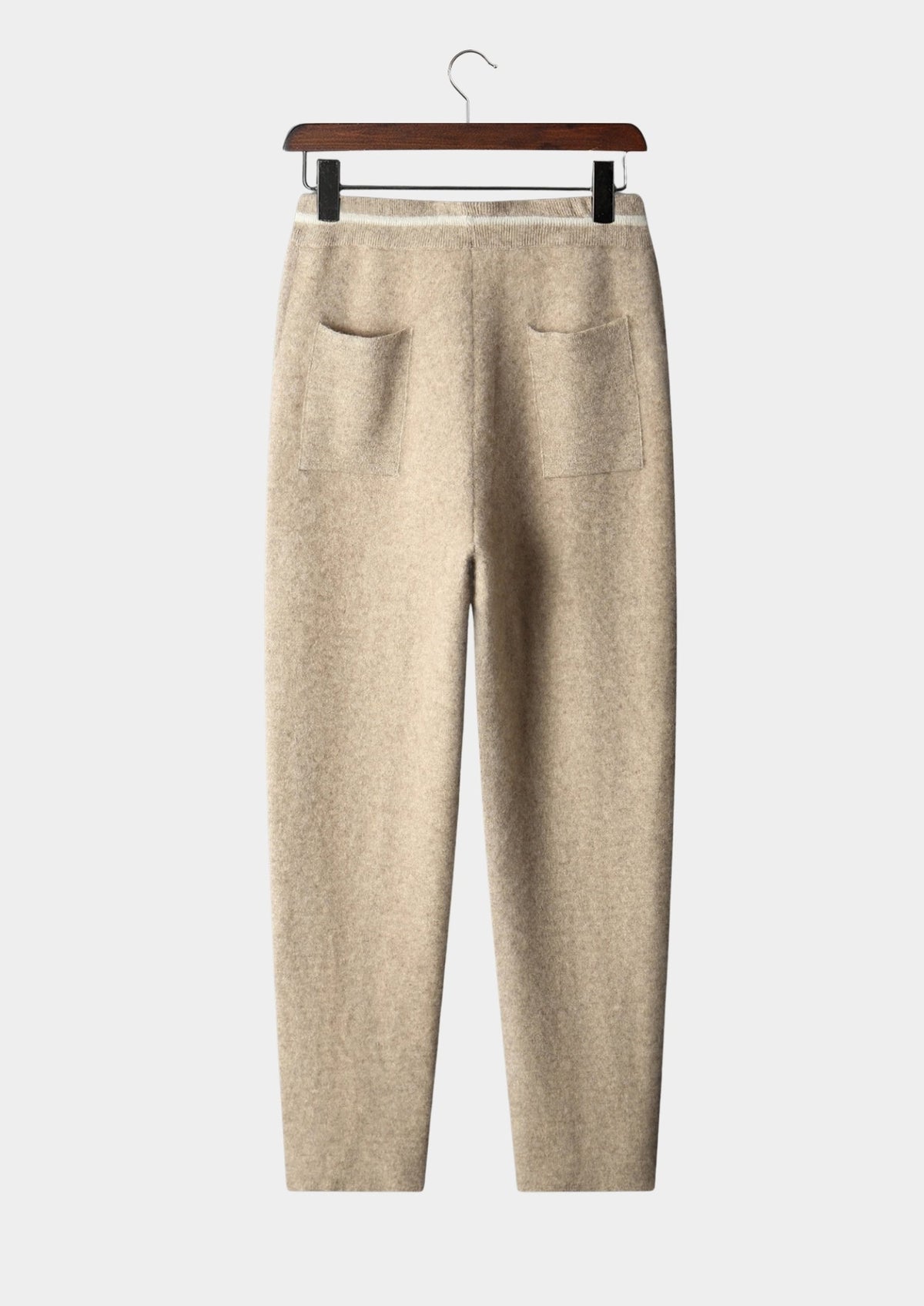 Pure Extra-Fine Merino Wool Contrast Leisure Trousers, view 2