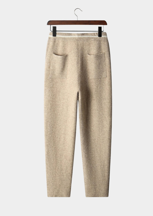 Pure Extra-Fine Merino Wool Contrast Leisure Trousers, view 2