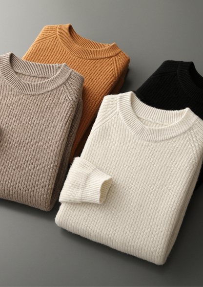 Pure Extra-Fine Merino Wool Ribbed Raglan Crewneck, view 8