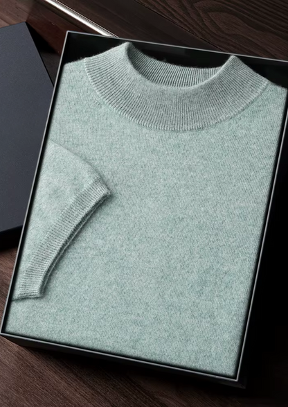 Premium Cashmere Mock Neck T-Shirt, view 31
