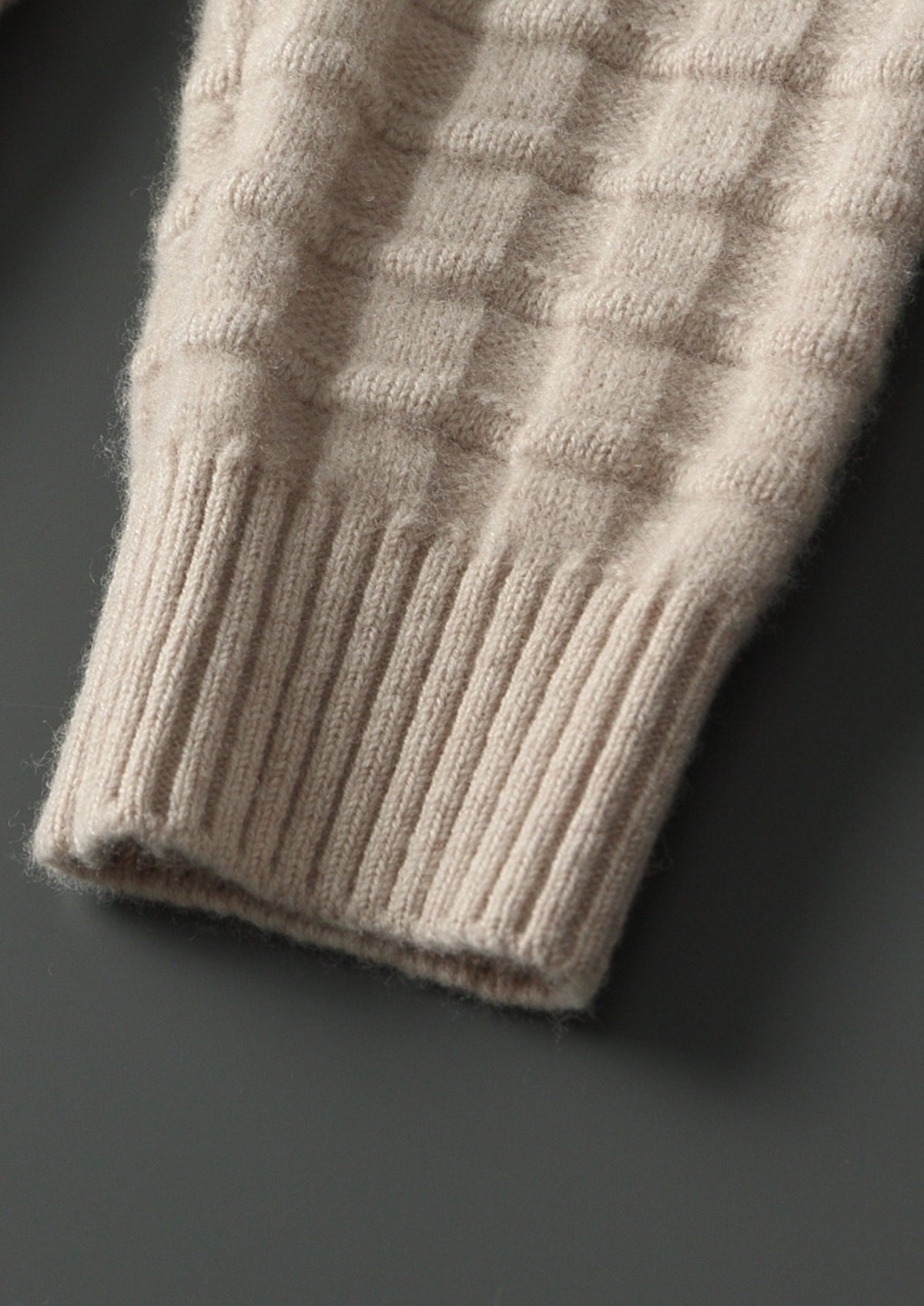 Pure Extra-Fine Merino Wool Textured Hoodie, view 7