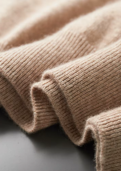 Premium Cashmere Classic Crewneck T-Shirt - Light Beige, view 4