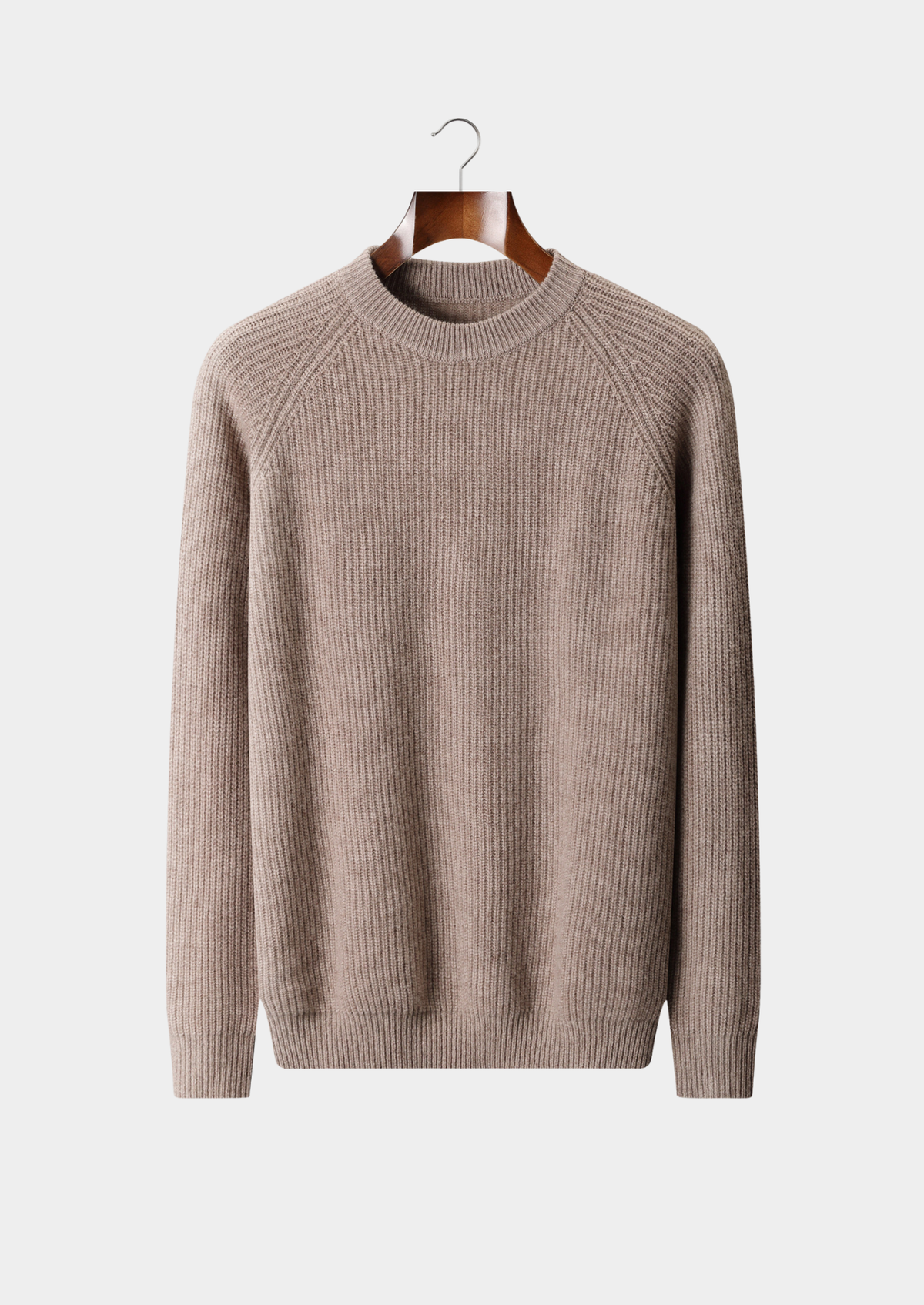 Pure Extra-Fine Merino Wool Ribbed Raglan Crewneck, view 5