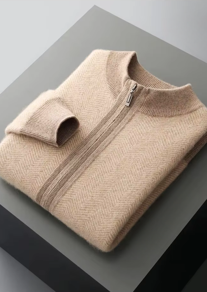 Pure Extra-Fine Merino Wool Sand Herringbone Set, view 2