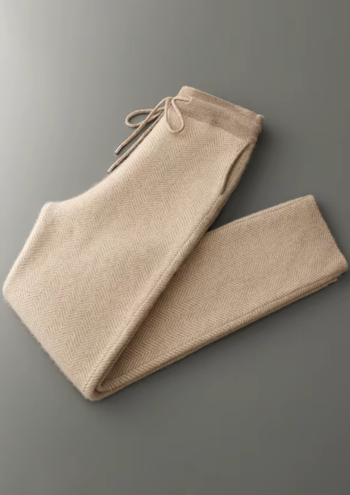 Pure Extra-Fine Merino Wool Sand Herringbone Set, view 3