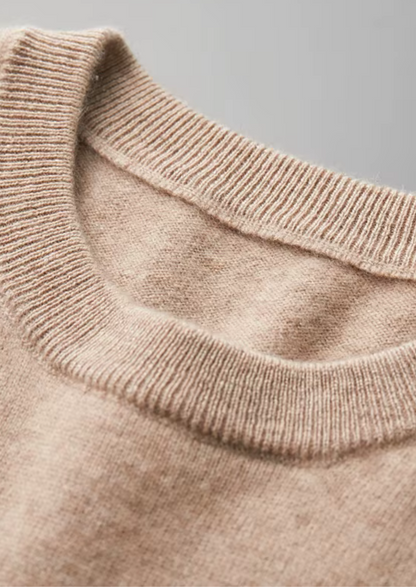 Premium Cashmere Classic Crewneck T-Shirt - Light Beige, view 8