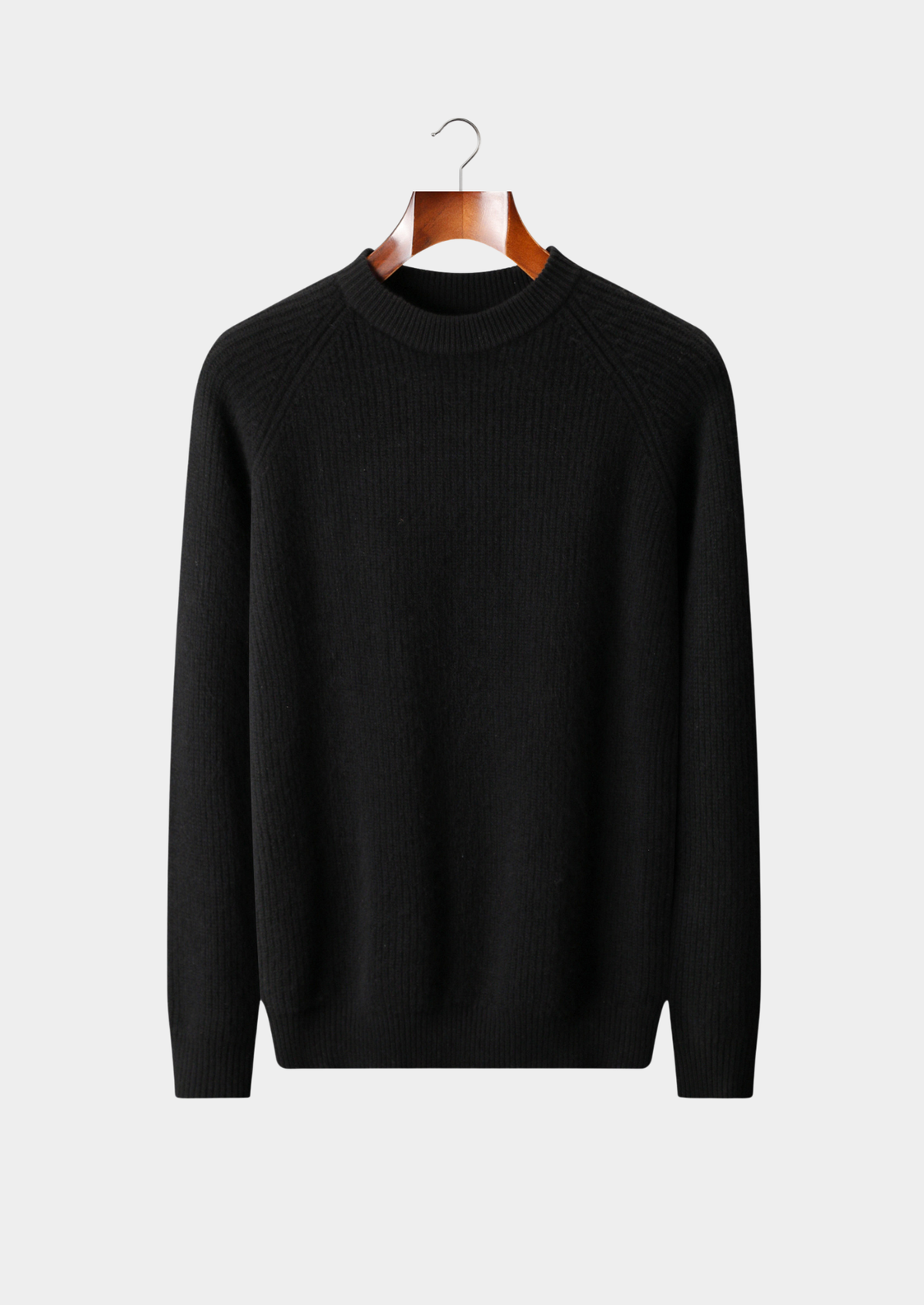 Pure Extra-Fine Merino Wool Ribbed Raglan Crewneck, view 6