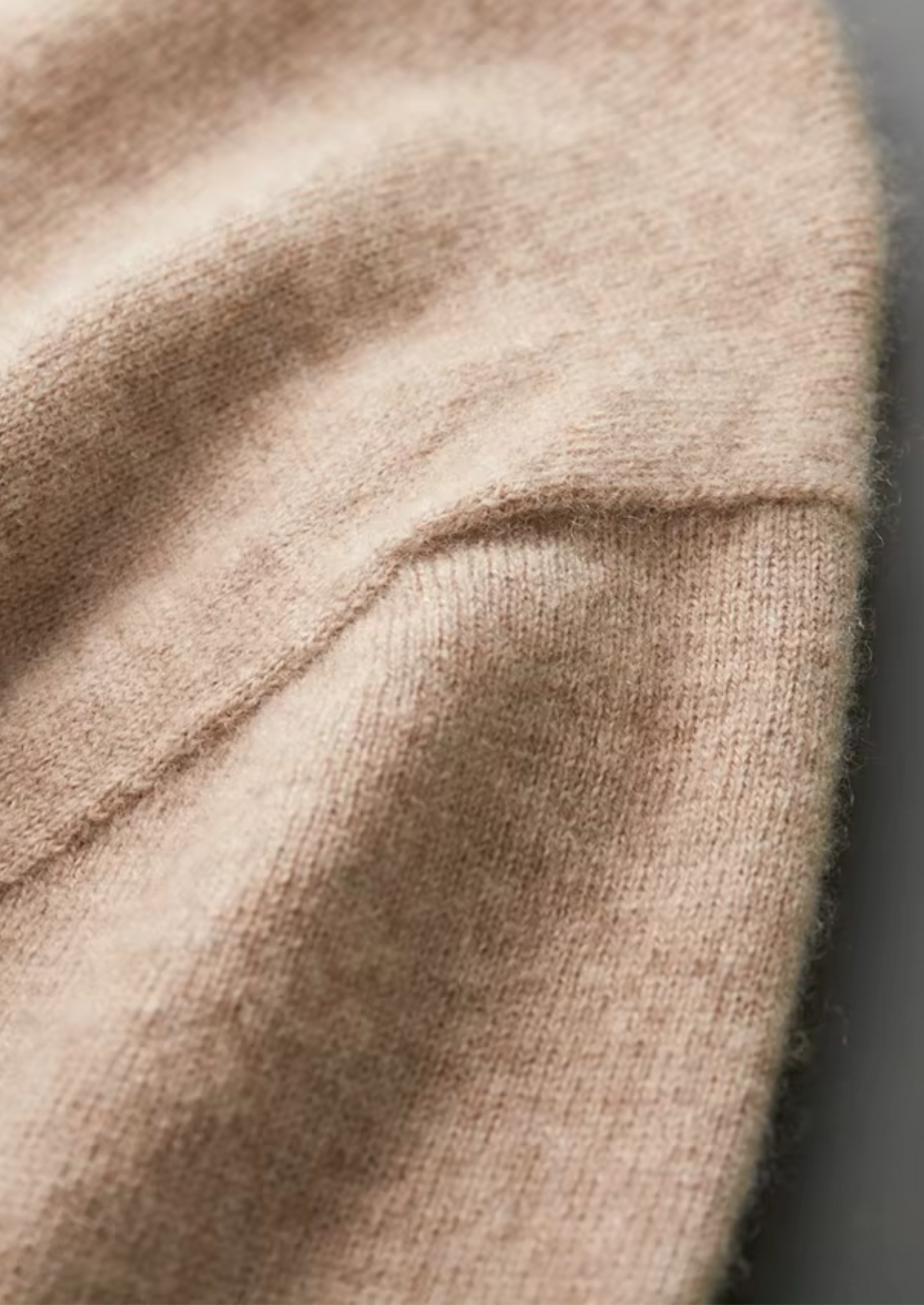 Premium Cashmere Classic Crewneck T-Shirt - Light Beige, view 6