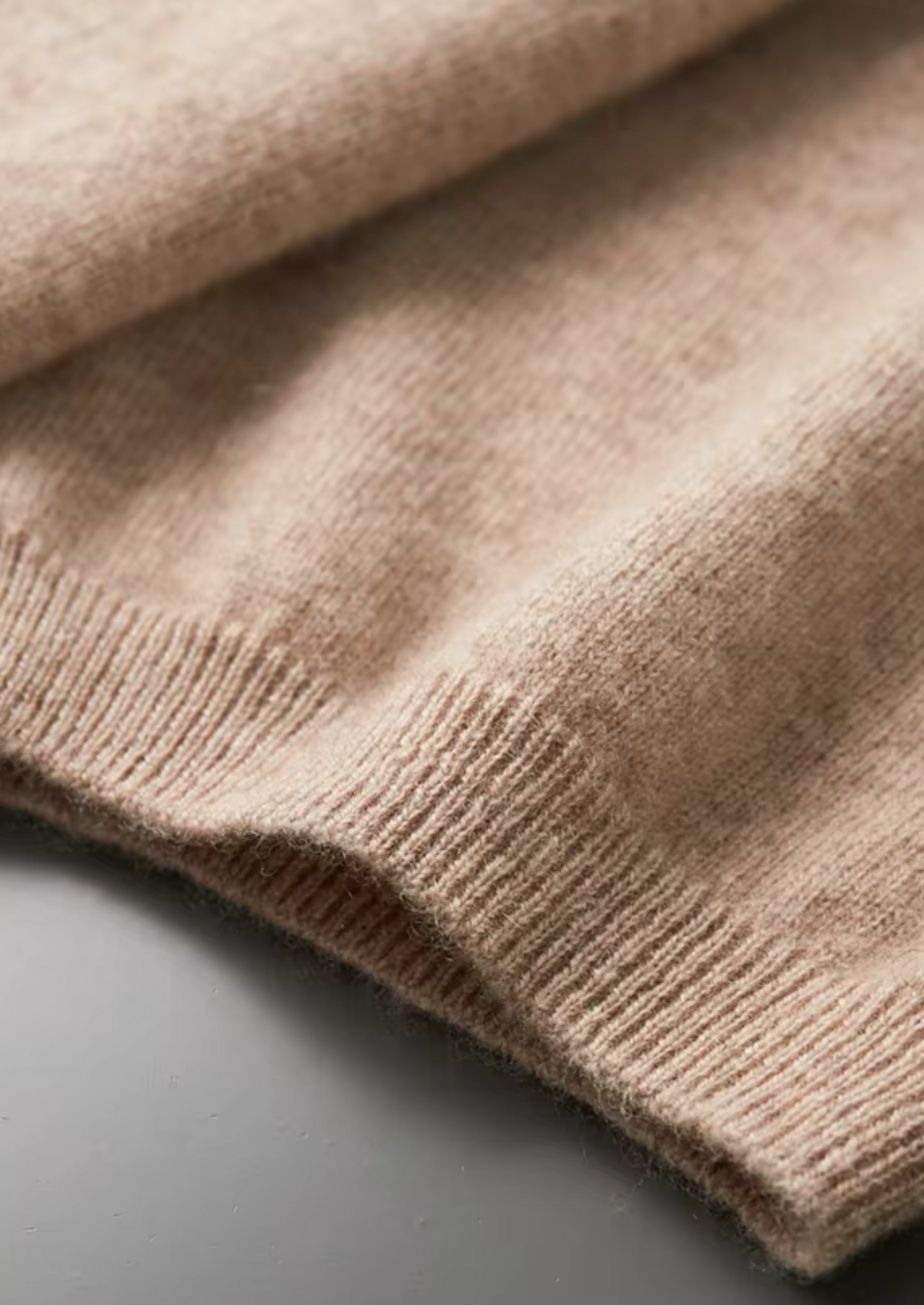 Premium Cashmere Classic Crewneck T-Shirt - Light Beige, view 7