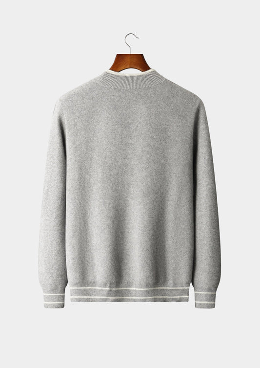 Pure Extra-Fine Merino Wool Contrast Zip Cardigan, view 2