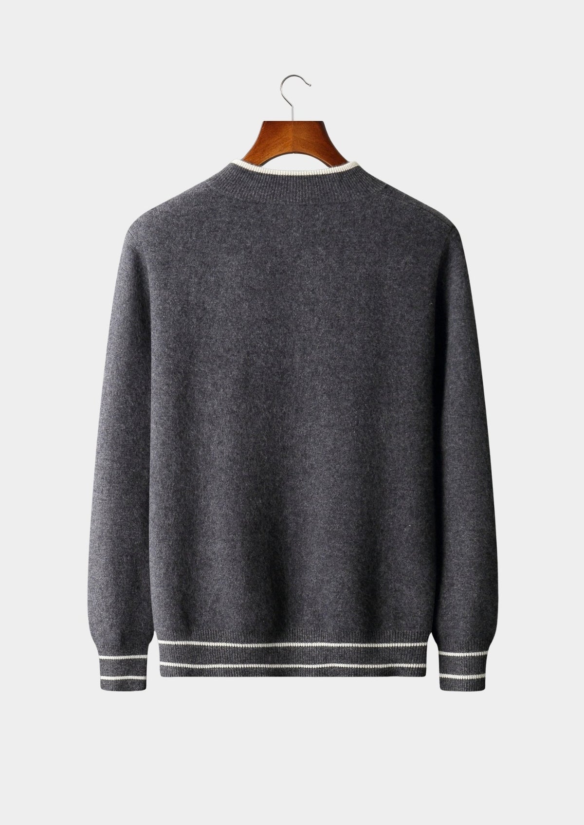 Pure Extra-Fine Merino Wool Contrast Zip Cardigan, view 26