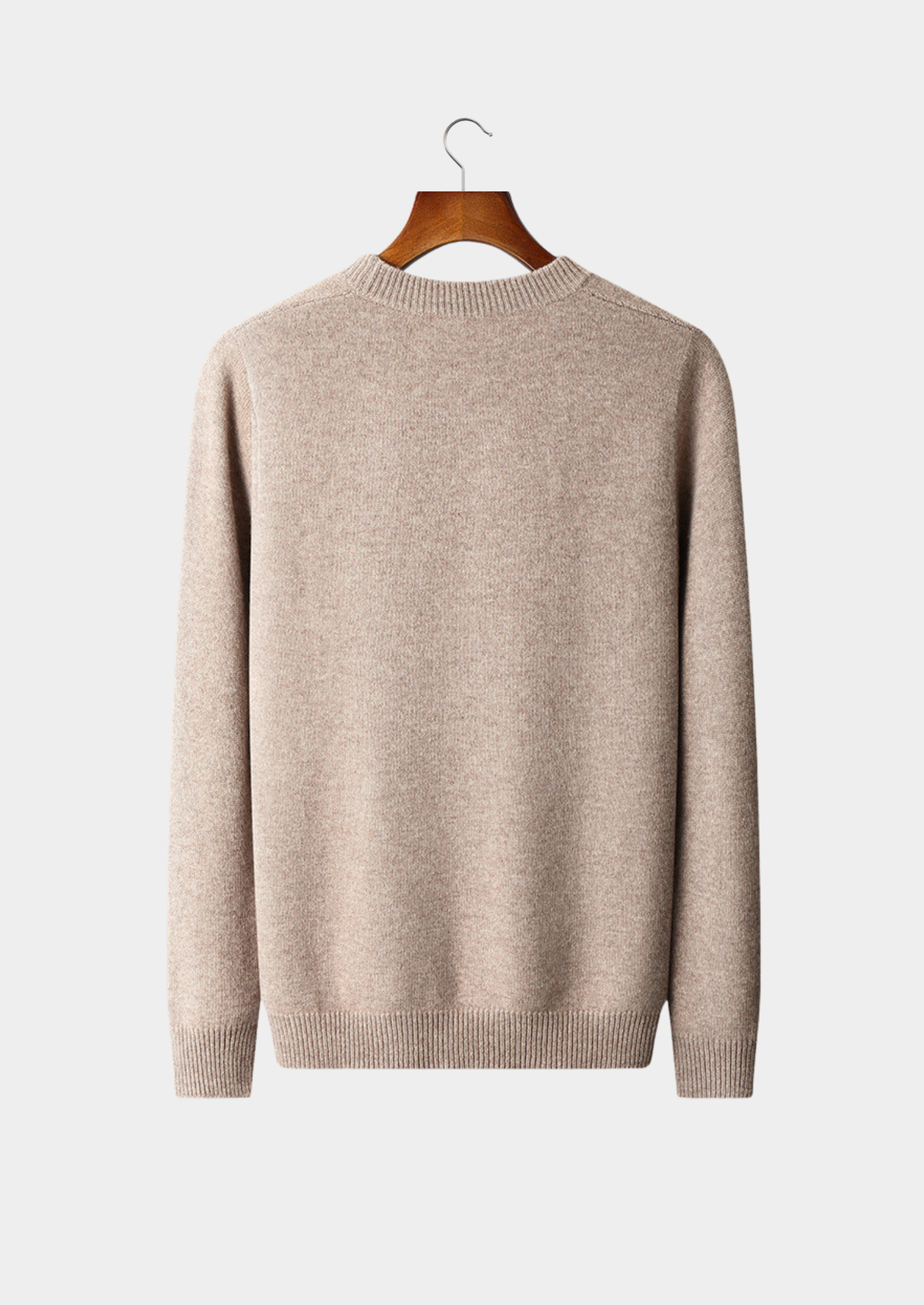 Pure Extra-Fine Merino Wool Cable Crewneck, view 2