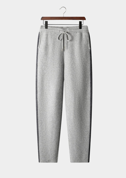Pure Extra-Fine Merino Wool Striped Leisure Trousers, view 1