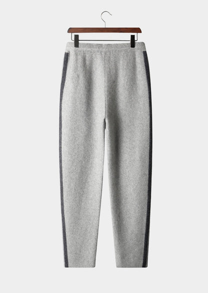 Pure Extra-Fine Merino Wool Striped Leisure Trousers, view 2