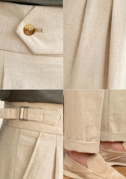 Ercolano Pleated Coastal Trousers - Sand, view 3