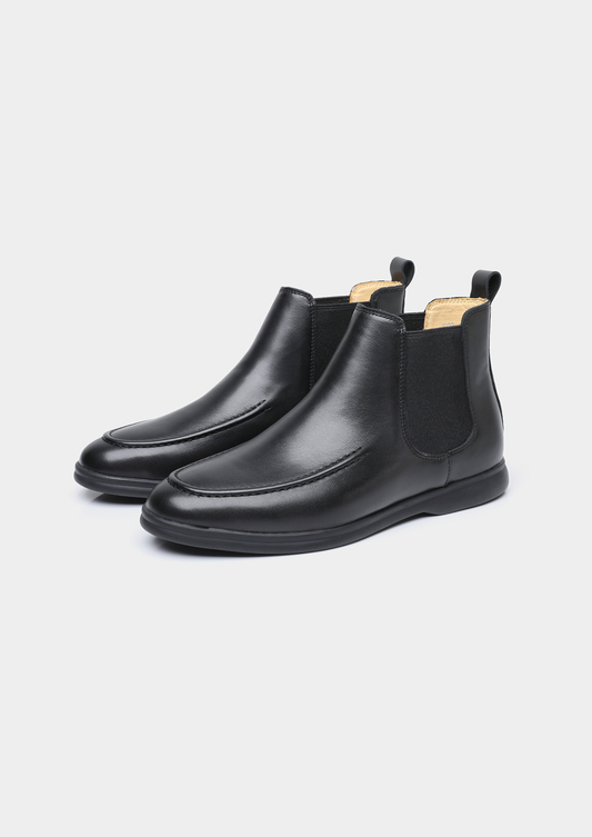 Black Leather Chelsea Boot, view 1