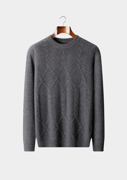 Pure Extra-Fine Merino Wool Cable Crewneck, view 5