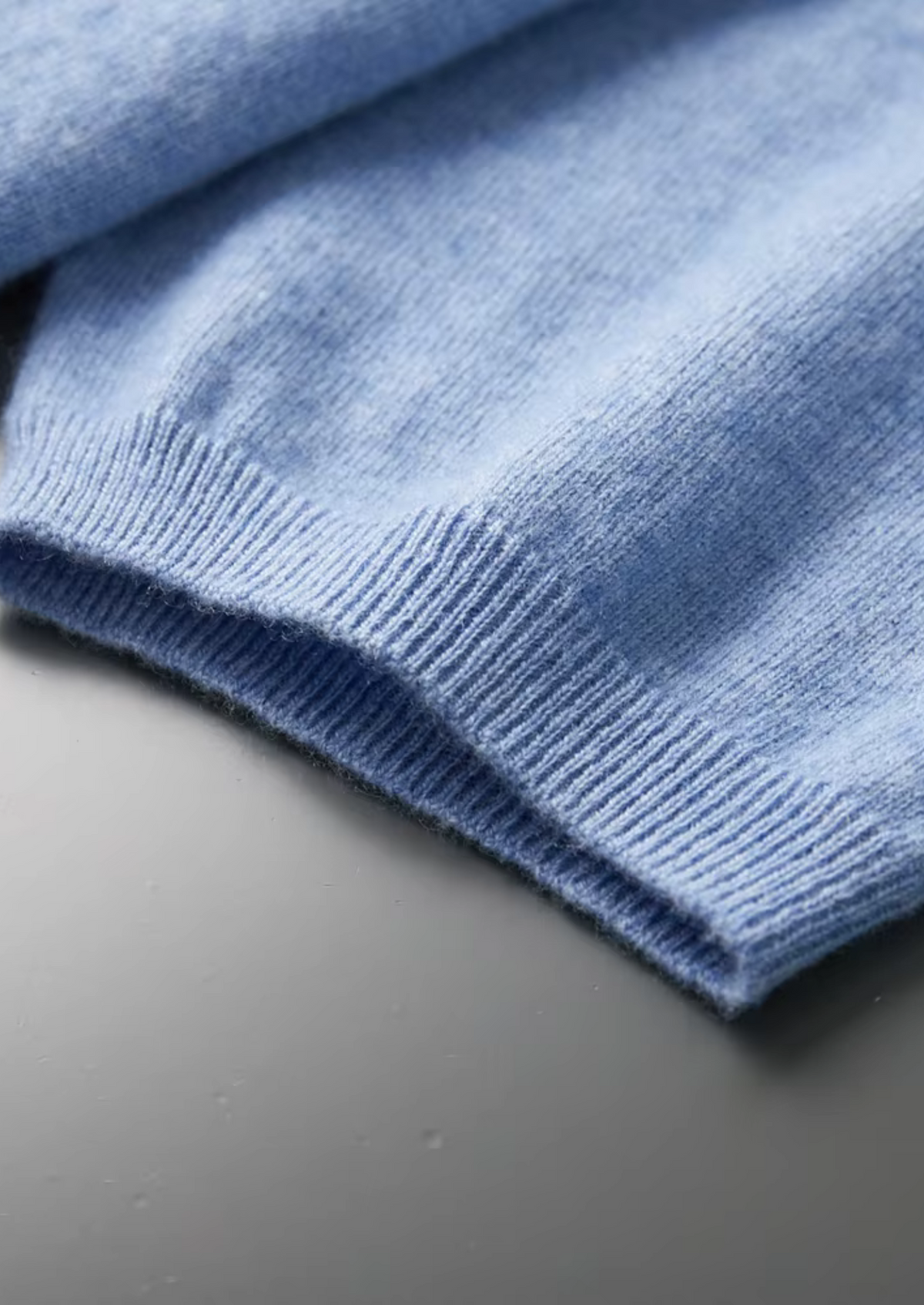 Premium Cashmere Classic Crewneck T-Shirt - Light Blue, view 5