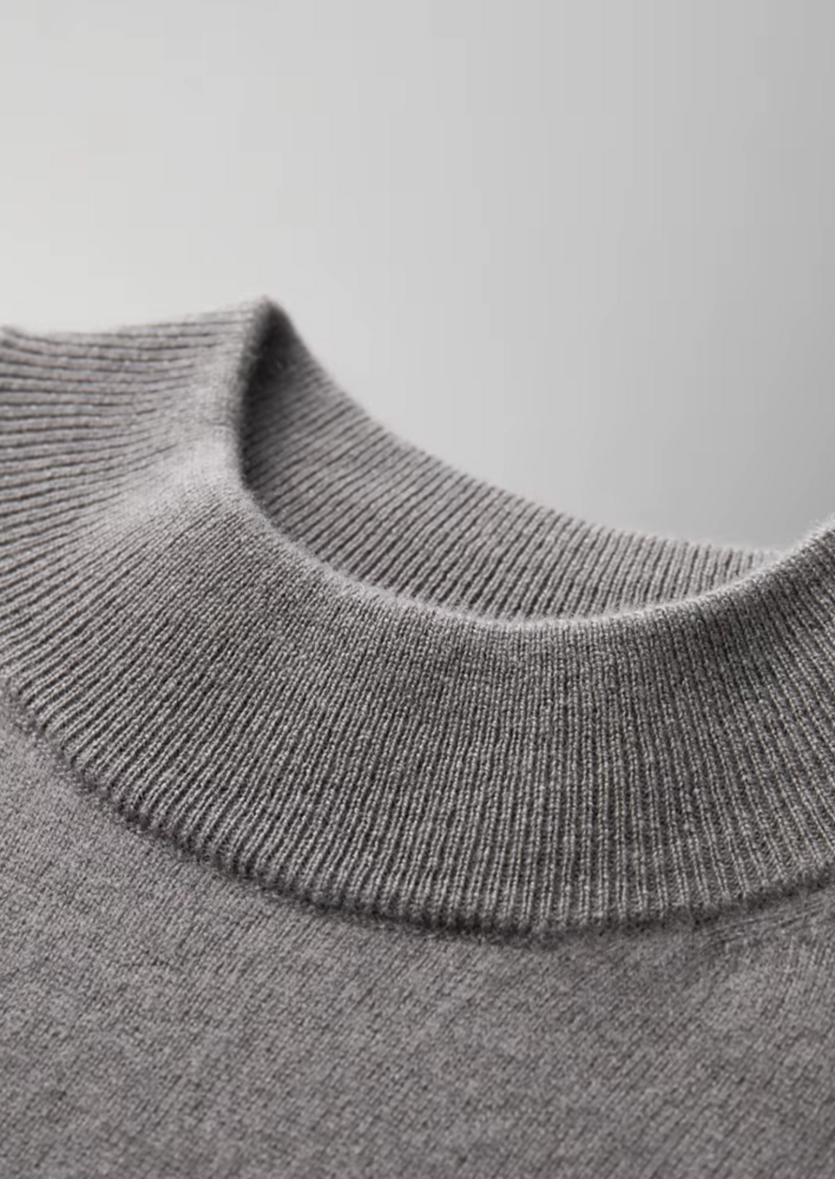 Premium Cashmere Mock Neck T-Shirt, view 4