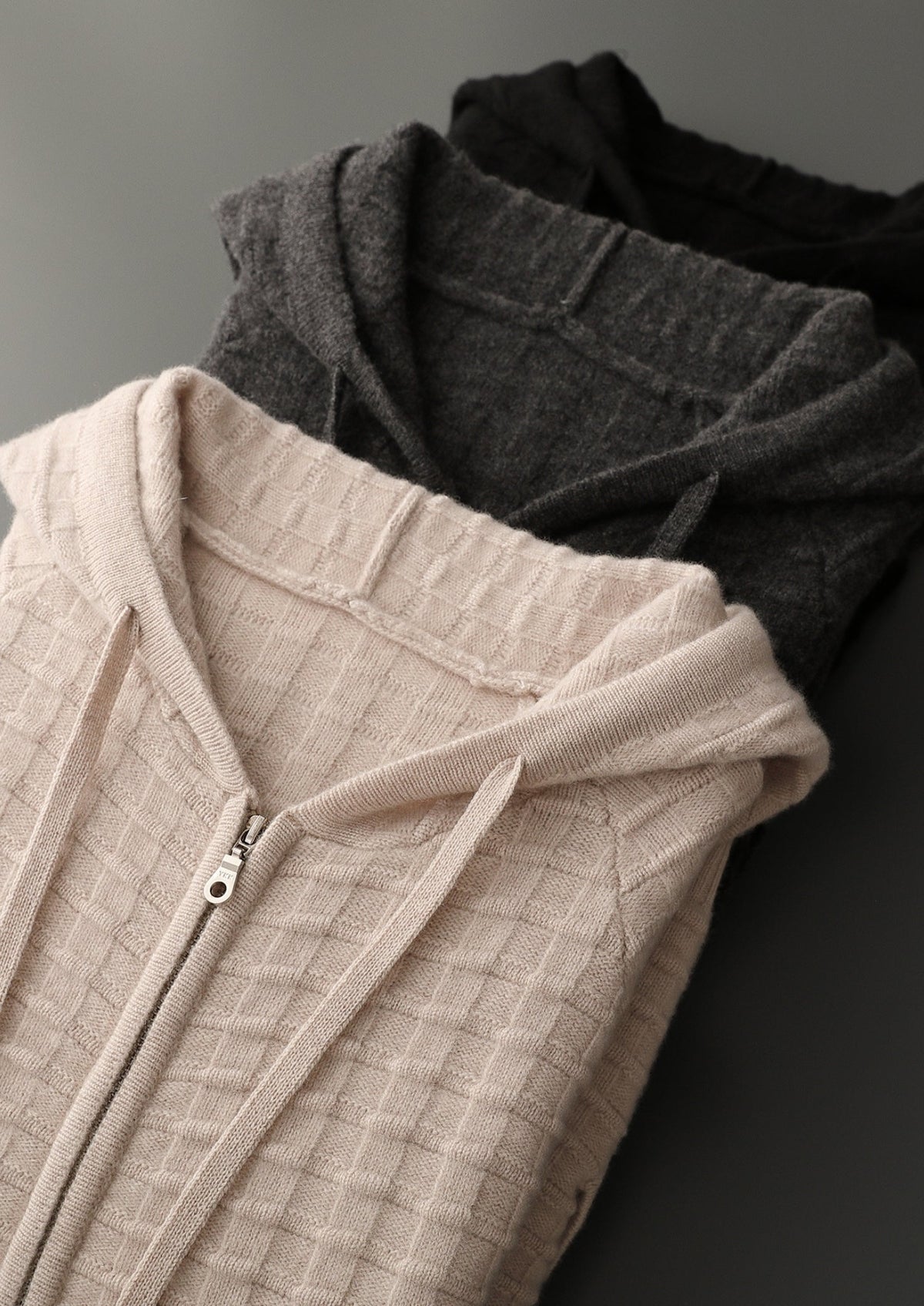Pure Extra-Fine Merino Wool Textured Hoodie, view 19