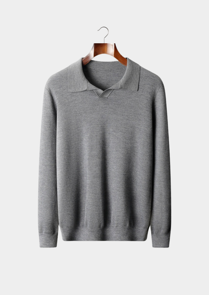 Premium Cashmere Buttonless Sweater Polo, view 1