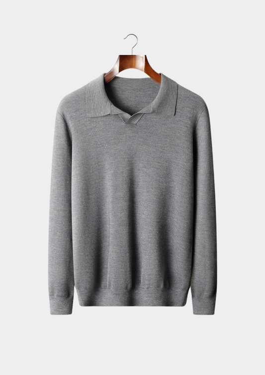 Premium Cashmere Buttonless Sweater Polo, view 1