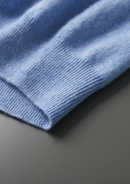 Premium Cashmere Classic Crewneck T-Shirt - Light Blue, view 4