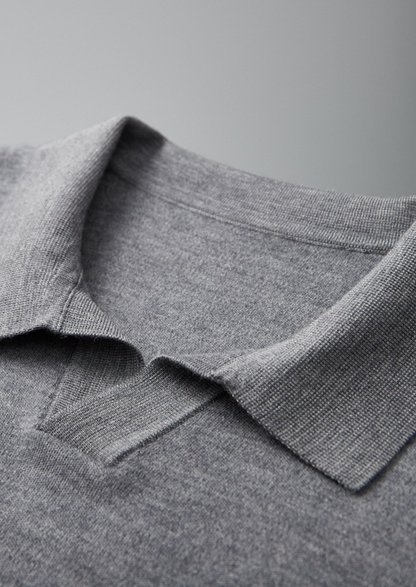 Premium Cashmere Buttonless Sweater Polo, view 4