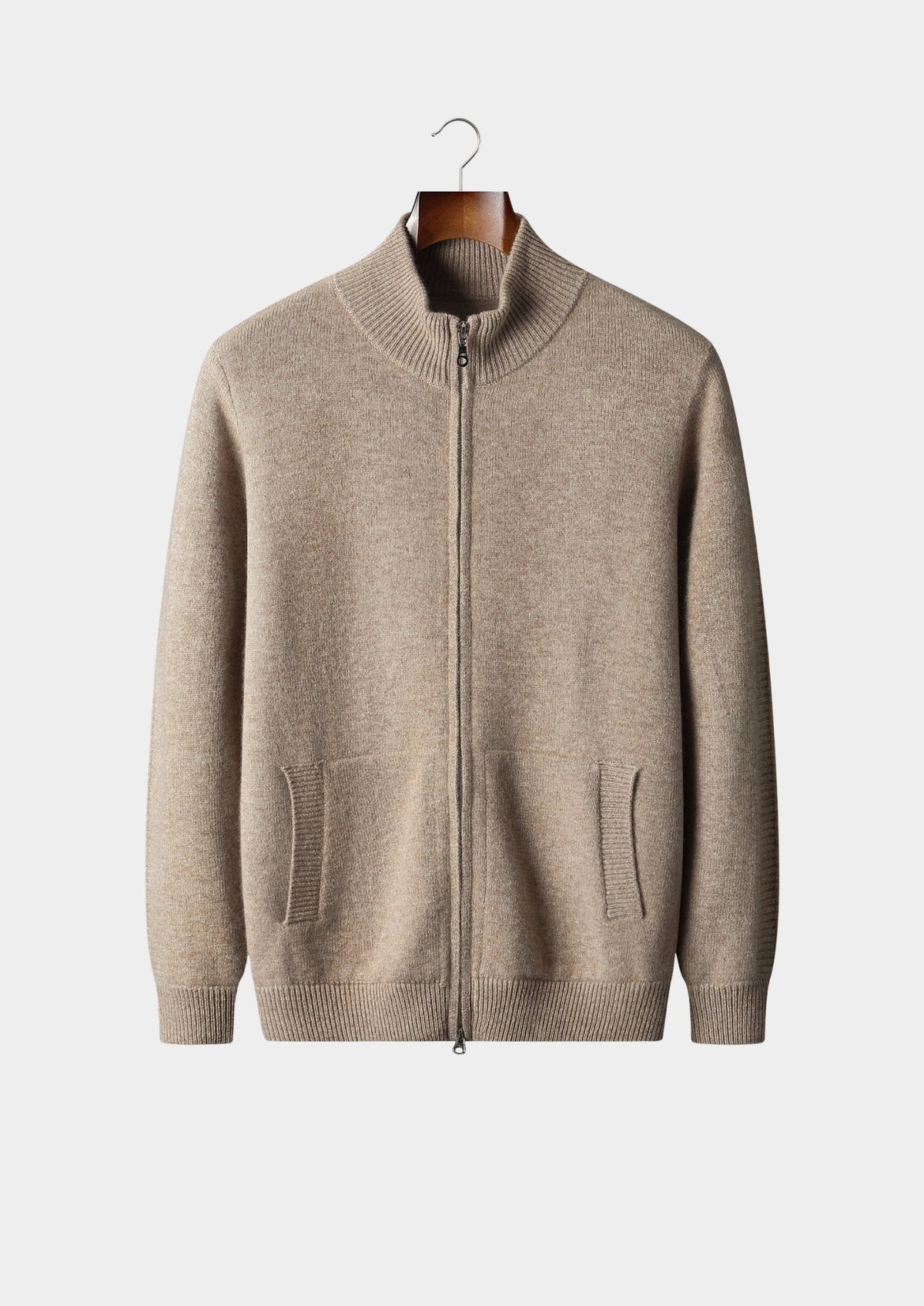 Pure Extra-Fine Merino Wool Essential Dual Zip Cardigan, view 1