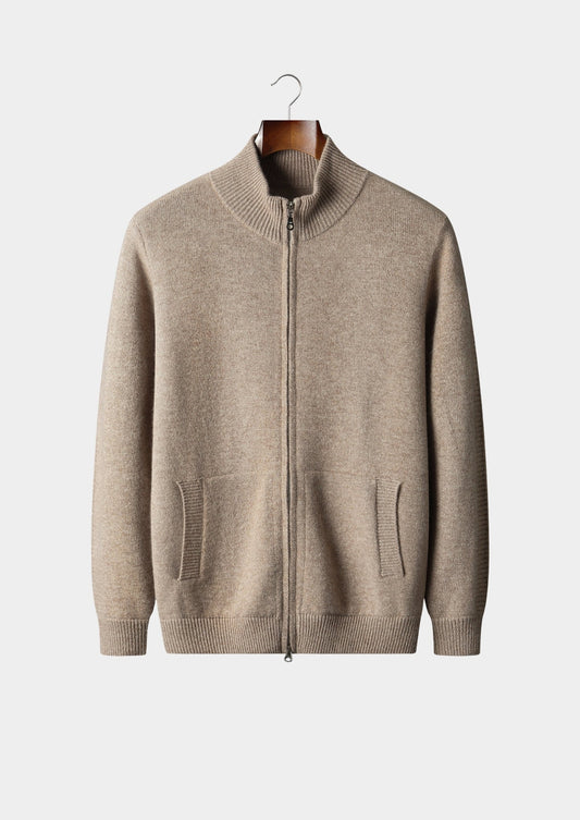 Pure Extra-Fine Merino Wool Essential Dual Zip Cardigan, view 1