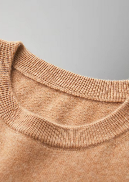 Premium Cashmere Classic Crewneck T-Shirt - Honey Mustard, view 7