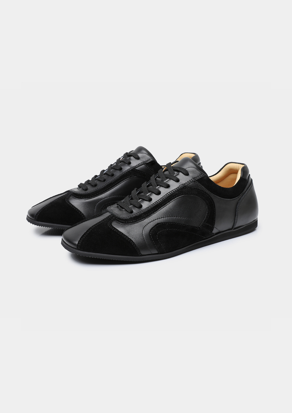 Black Retro Hybrid Suede Leather Runner, view 1