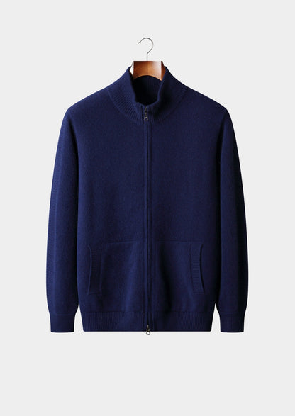 Pure Extra-Fine Merino Wool Essential Dual Zip Cardigan, view 15