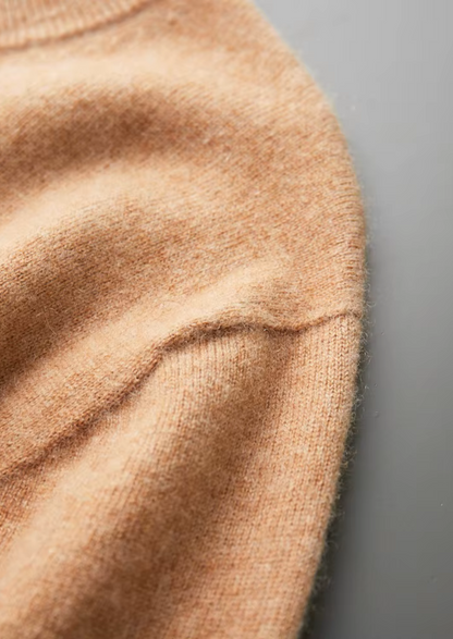Premium Cashmere Classic Crewneck T-Shirt - Honey Mustard, view 6