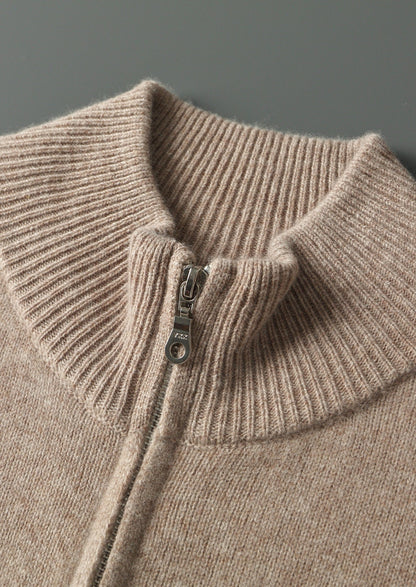 Pure Extra-Fine Merino Wool Essential Dual Zip Cardigan, view 4