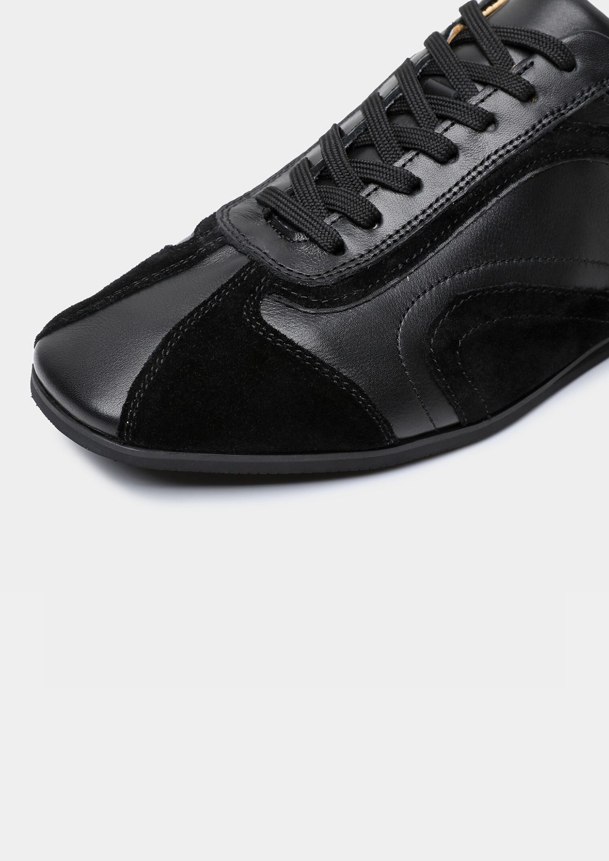 Black Retro Hybrid Suede Leather Runner, view 6