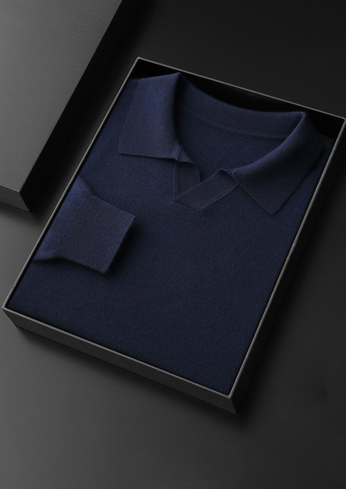 Premium Cashmere Buttonless Sweater Polo, view 11