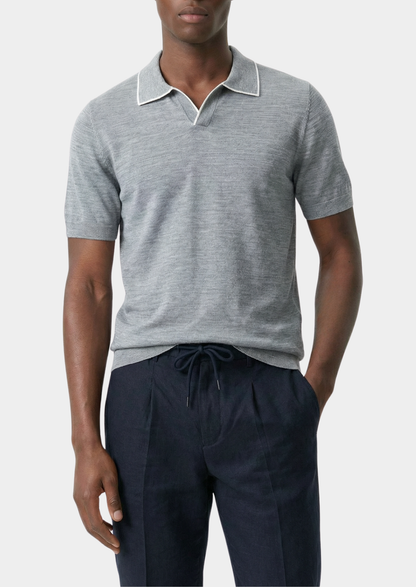 Ellis Light Gray Lightweight Polo Shirt, view 2