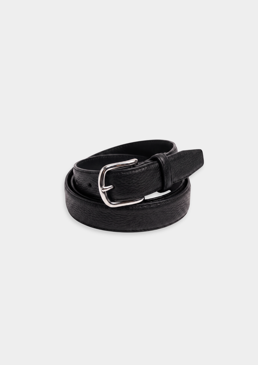 Black Essential Leather Belt, view 1
