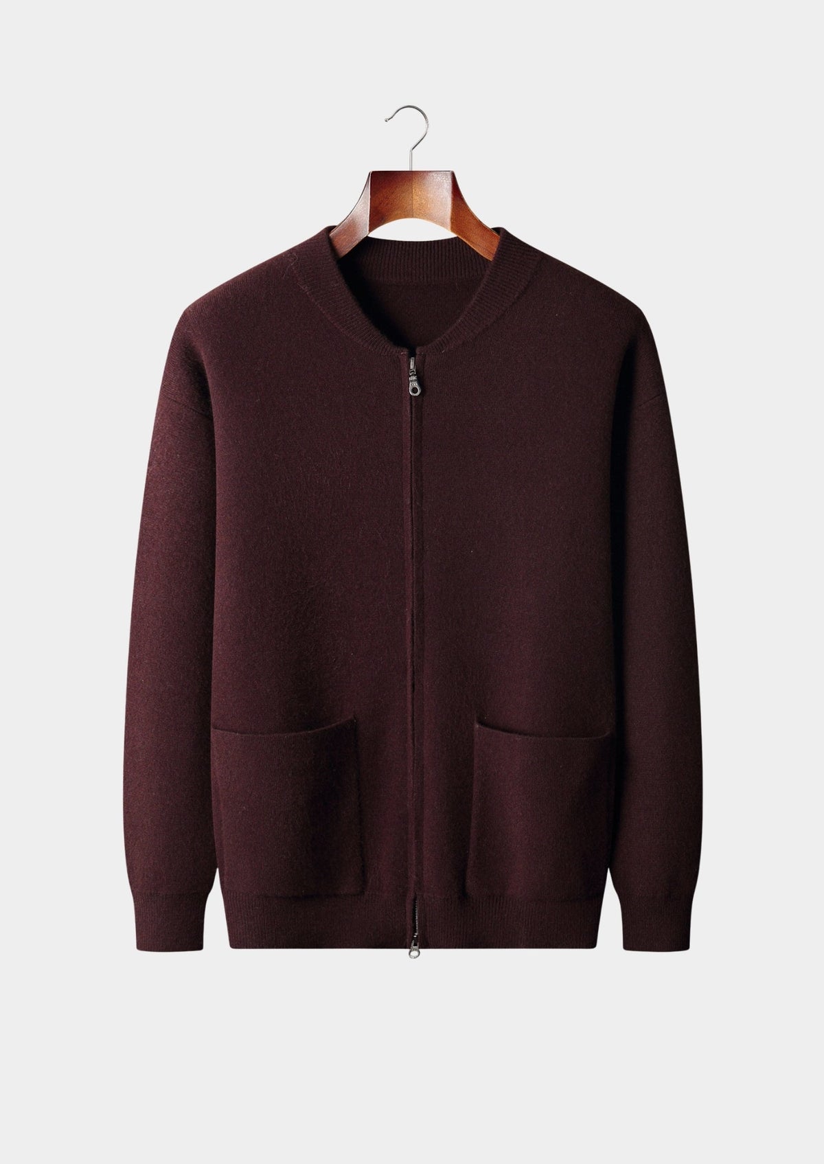 Pure Extra-Fine Merino Wool Essential Zip Cardigan, view 14