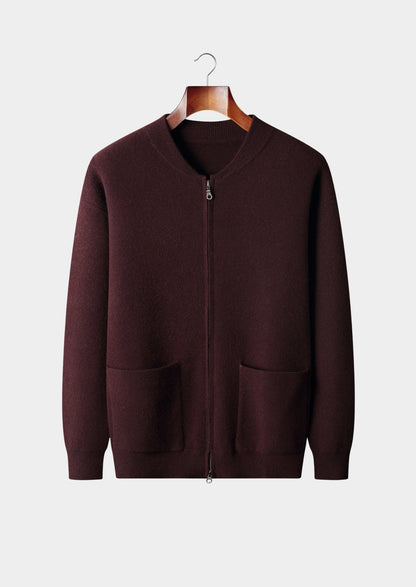 Pure Extra-Fine Merino Wool Essential Zip Cardigan, view 14