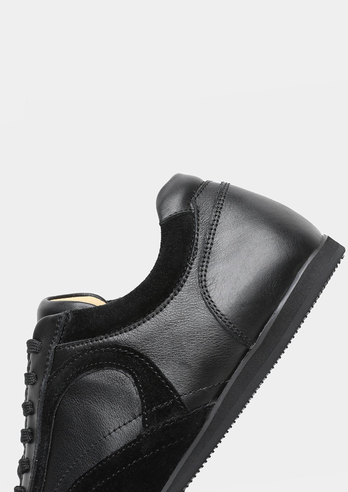 Black Retro Hybrid Suede Leather Runner, view 4