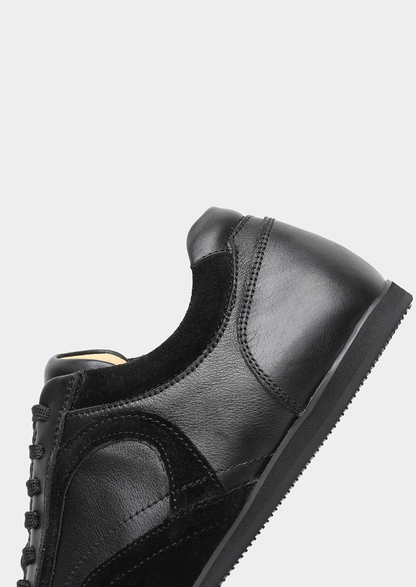 Black Retro Hybrid Suede Leather Runner, view 4