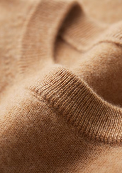 Premium Cashmere Classic Crewneck T-Shirt - Honey Mustard, view 3